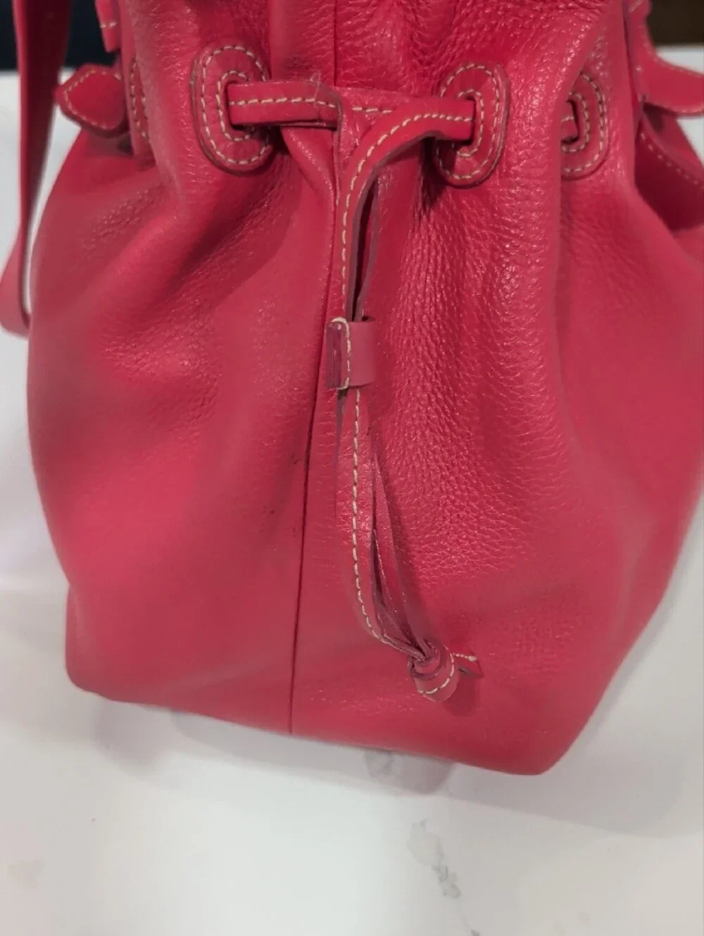 Dooney & Bourke Vintage Leather Shoulder Bag with Gold Hardware